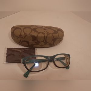 Coach Topaz Glasses in Turquoise Gradient + case